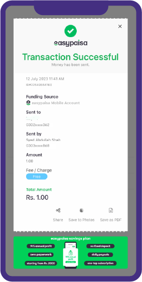 Easy Paisa Account Money Sending Method 04